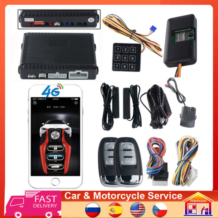 Mobil 4G Start Stop Engine Remote Starter System Keyless Entry Passpad Shock Sensor Auto Alarm Cardot 688SP Kit