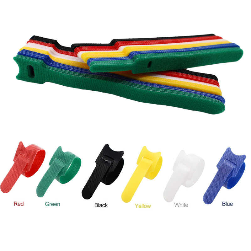 

10/30/50/100PCS Releasable Color Plastics Reusable ties Nylon Loop Wrap Zip Bundle Ties T-type