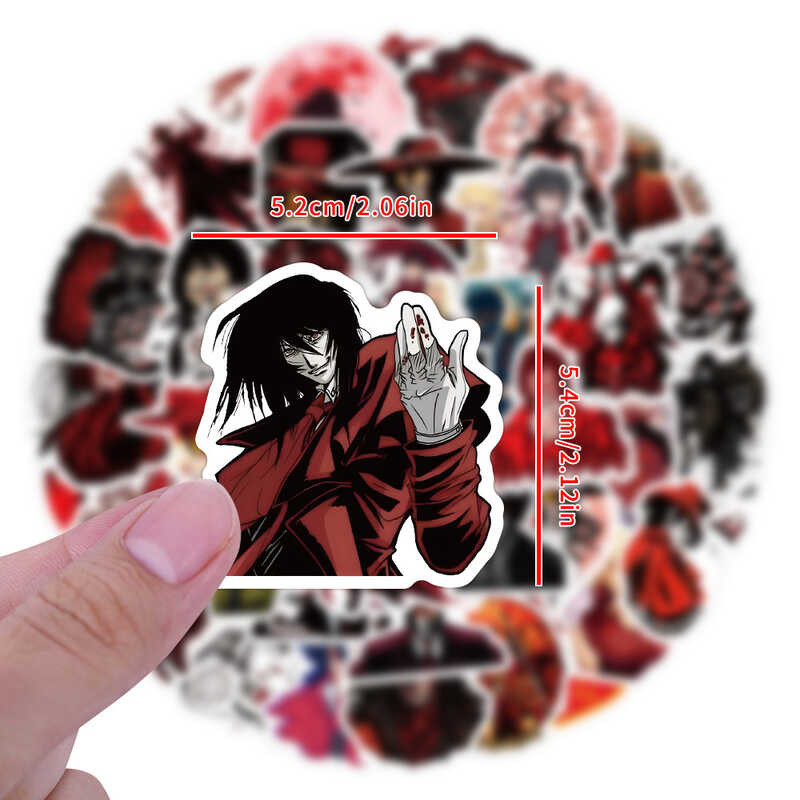 

￥ 60Pcs Anime Hellsing Stickers Graffiti Untuk Laptop Lage Motorcycle Phone Case Cartoon Funny De