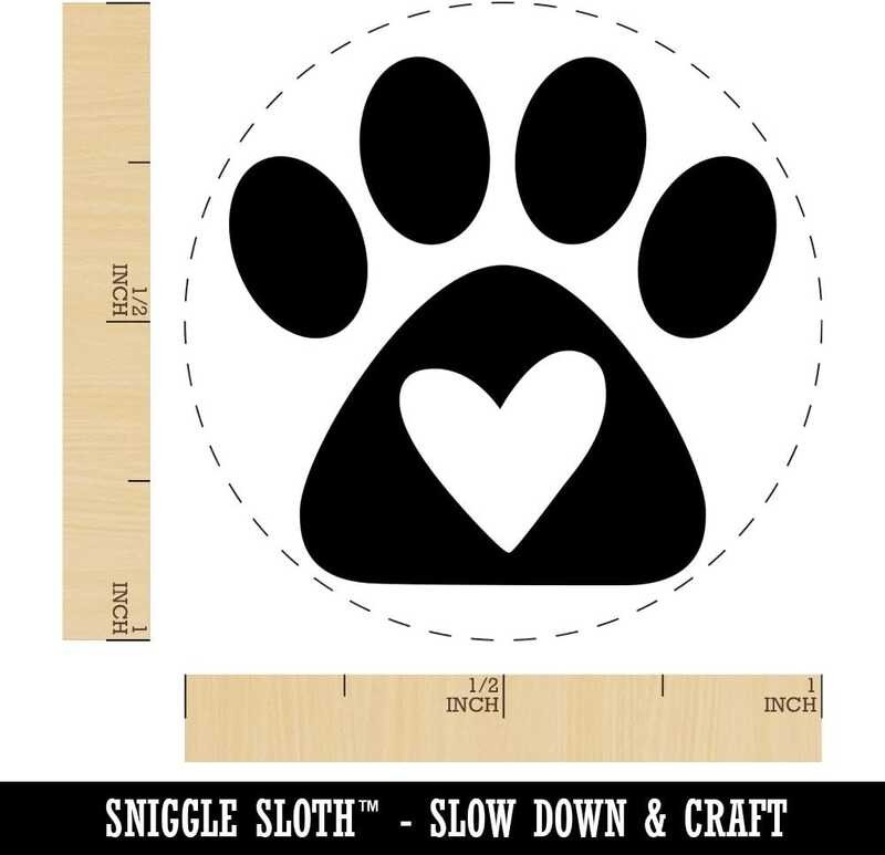 

Print A.B.C.D.E. Paw with Heart Dog Rubber Stamp for Stamping Crafting Planners - 1 Inch Medium