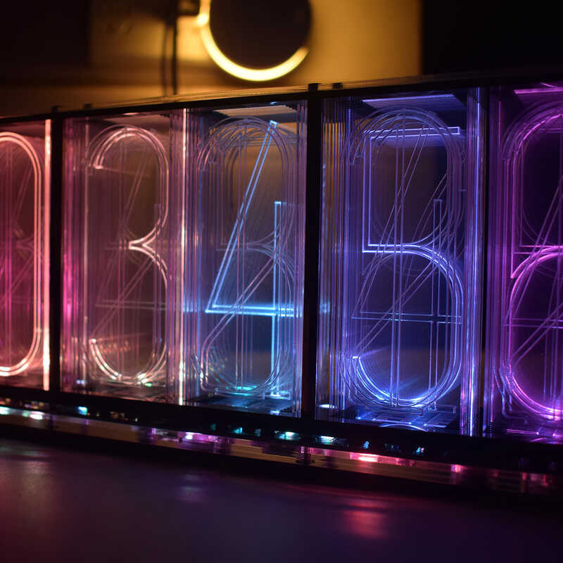 LED Digital DIY Retro Glow Analog Nixie Tube DS3231 Electronic Clock Rainbow RGB Full Color Mus
