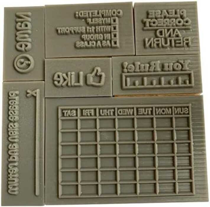 

Teacher Wooden A.B.C.D.E. Stamp Set SPED, General Education, Homework, Grading Calendar, and Ot