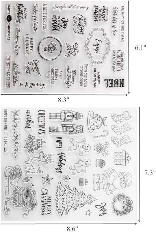 

Kiddale Christmas A.B.C.D.E. Theme Transparent Silicone Stamp Christmas Craft Stamp Card/Paper