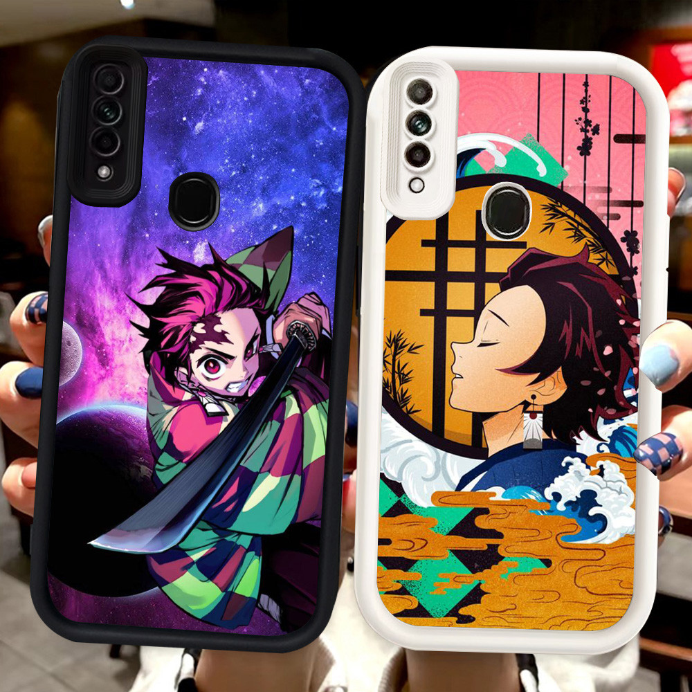 Z-1 Demon Slayer Putih Hitam Casing untuk OPPO A31 Reno 3 A91 F15 2020 Case