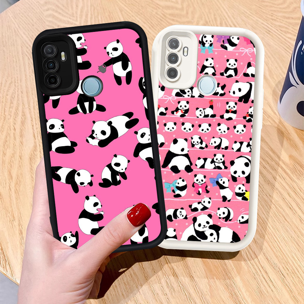 Casing untuk OPPO A53 A53S A33 Realme C17 7I Silikon Case H-54 Cute Panda