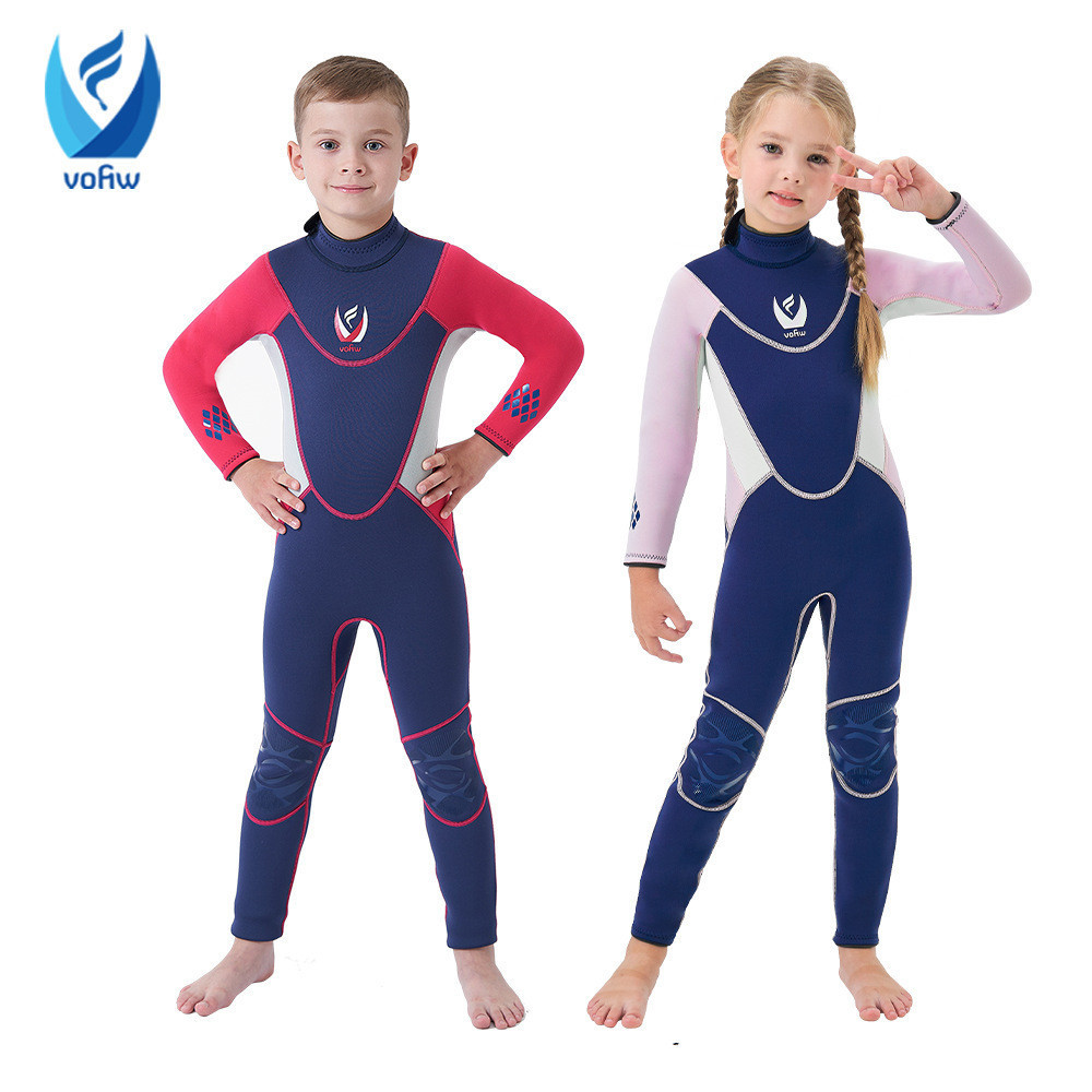 

baju diving Pakaian baru 3 mm, renang anak-anak, tebal hangat, pakaian selam lengan yang panjang, resisten dingin bukti matahari,