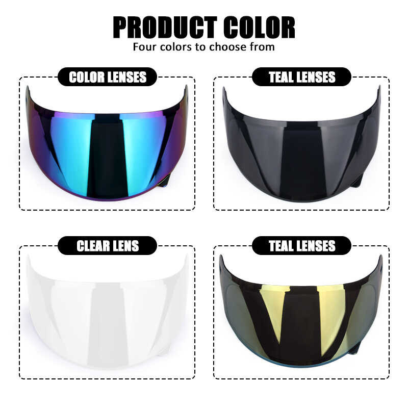 ￥ HNJ Cat Ear Motorcycle Lens Full Face Motor Helmet Visors Transparent Colorful Easy To Disassem