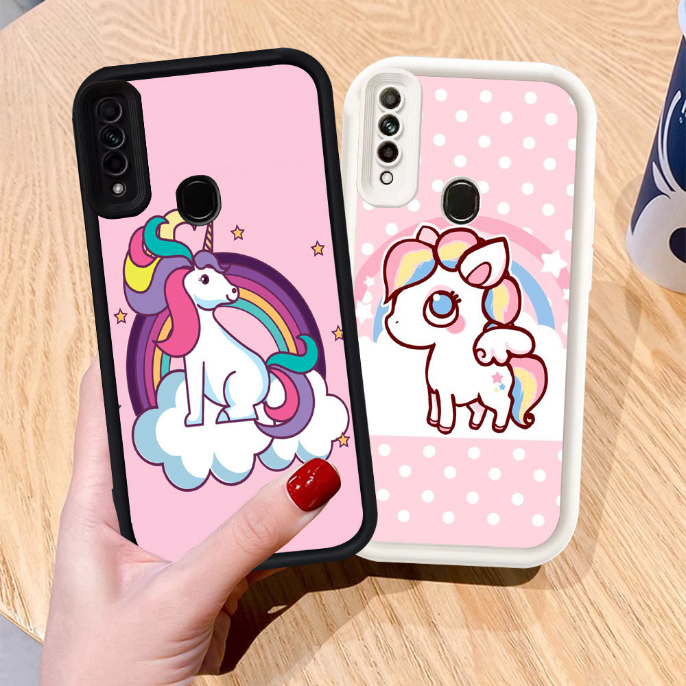 Casing untuk OPPO Reno 3 F15 A31 A91 Silikon Case H-44 Cute Unicorn