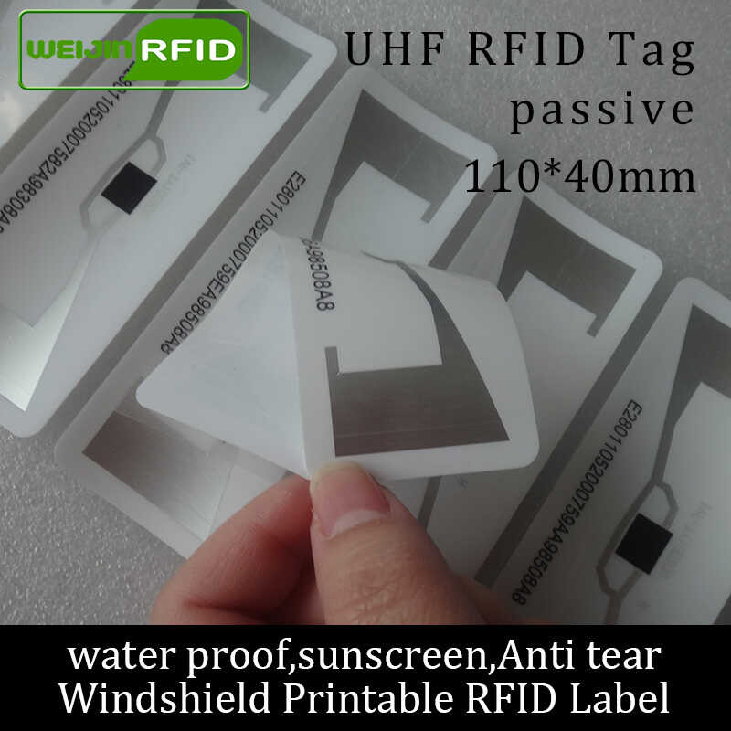 Tag UHF stiker kendaraan windshield EPC6C 915m860-960M sunscreen anti-tear adhensive RFID label