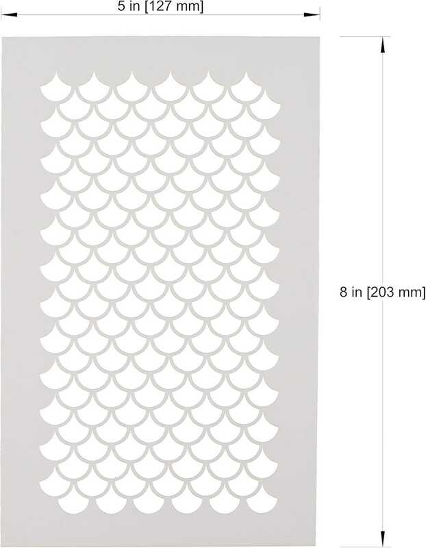 

De Arts A.B.C.D.E. mermaid/fish scale scale scale template, reusable, washable, and durable pol