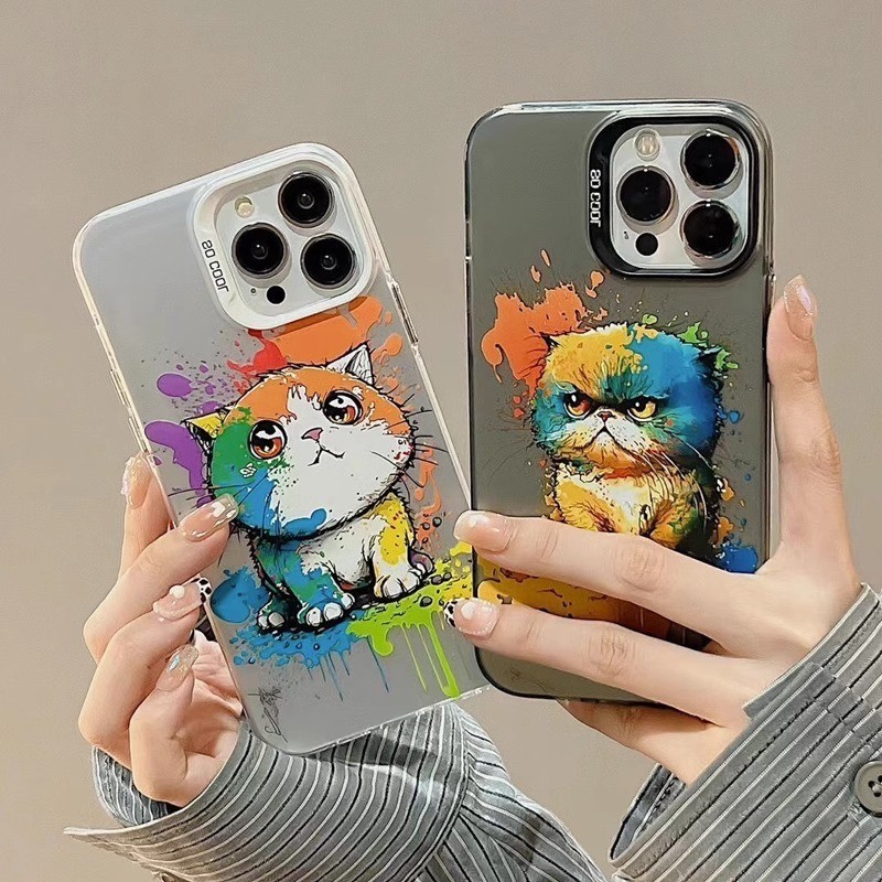 Case Lucu  Cute Cat Suitable untuk iPhone 14 Promax Phone New Apple 15 Case 11/12 Anime