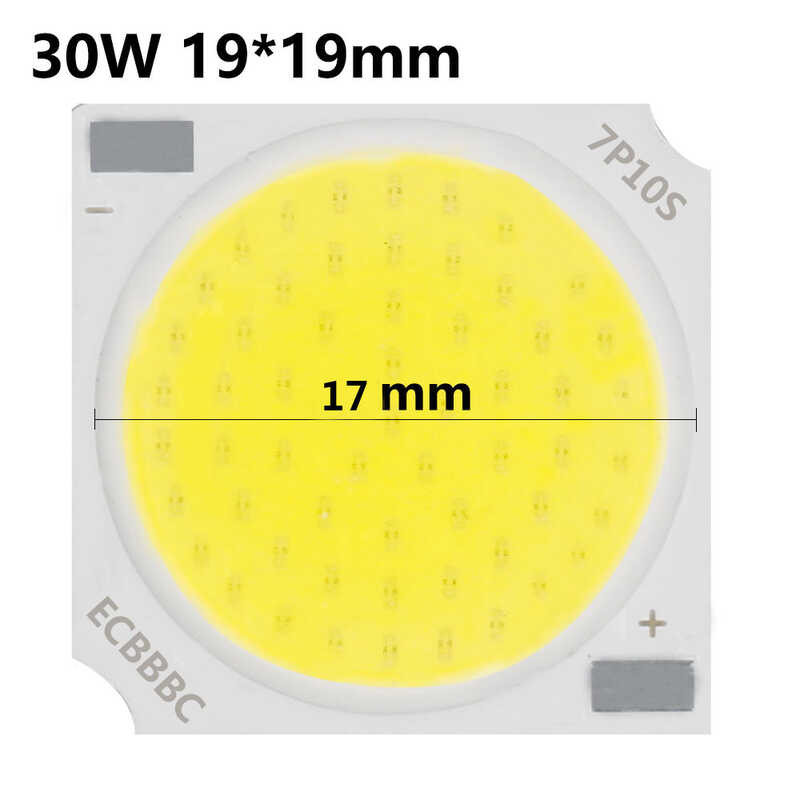 50pcs COB Chip 30w 19X19mm DC30-36V 900mA Adsori sumber dioda yang mengeluarkan cahaya terang d