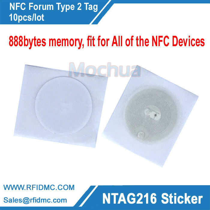 

NTAG216 sticker NFC tag dengan sendiri-adhesive 888 bytes memory-10pcs/lot