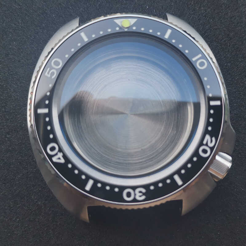 Heimdallr Sapphire Crystal Brushed Stainless Steel Watch Kasus Black Ceramic Bezel 20Bar Waterp