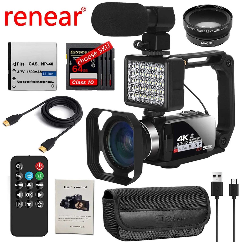 Kamera profesional digital 4k untuk video kamera Vlog WiFi 48MP Youtube 18X Zoom Camera Digital Webc