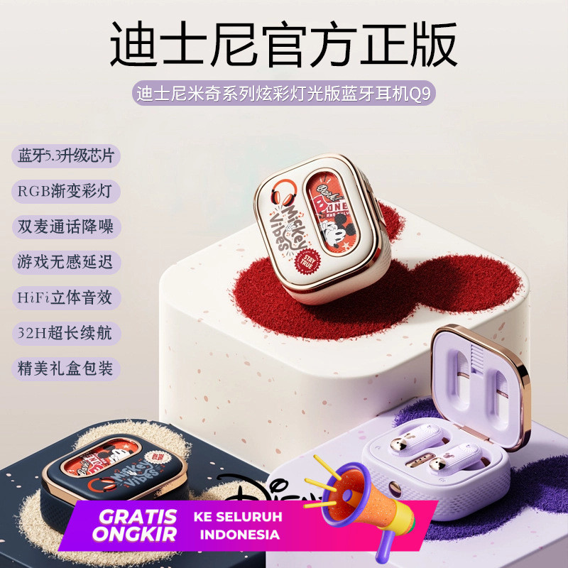 Headset Bluetooth  Telpon Disney Bluetooth  Import