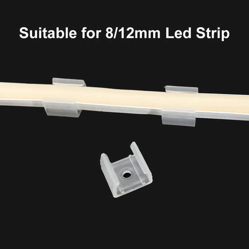 6mm 8mm 12mm 15mm LED Strip Fix Clips Holder Connector Accessories For Fixing 2835 Neon Light 2