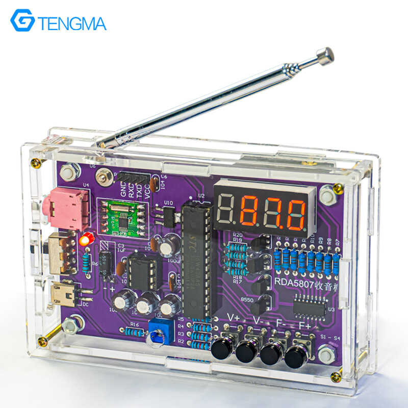 FM Radio RDA5807 Assembly Kit DIY Fabrication Microcontroller Soldering Free Parts