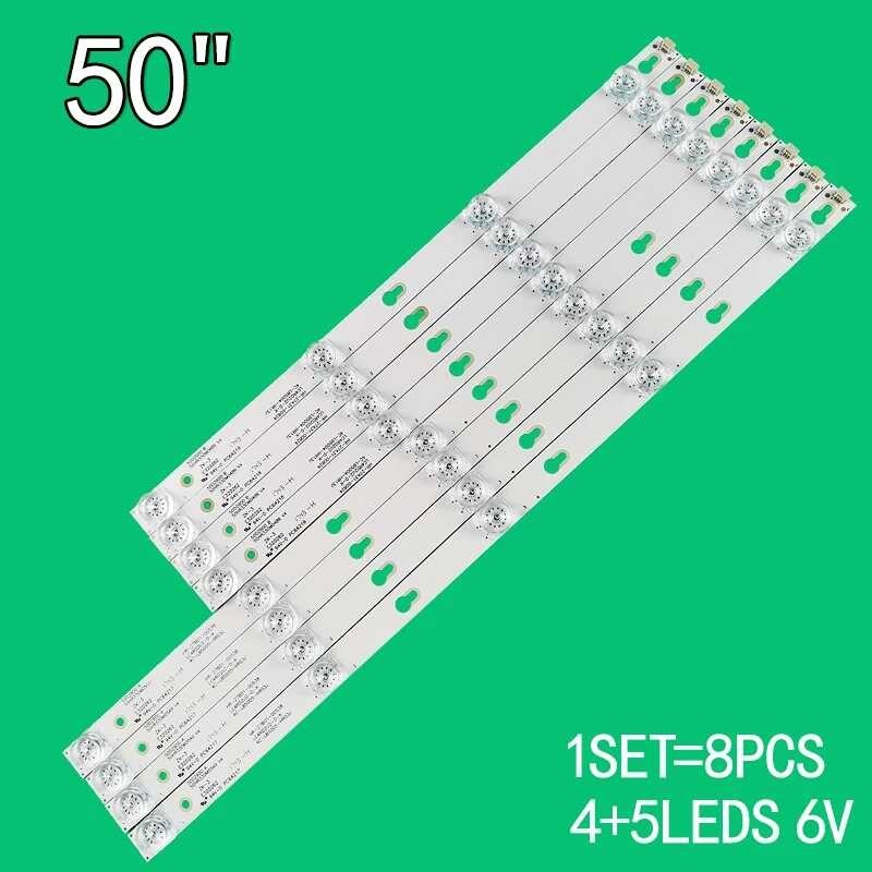 8pcs=1set untuk 50 inci LCD TV 50HR330M04A9 50HR330M04B9 05A9 V4 TCL D50A630U L50E5800A-UD L50P