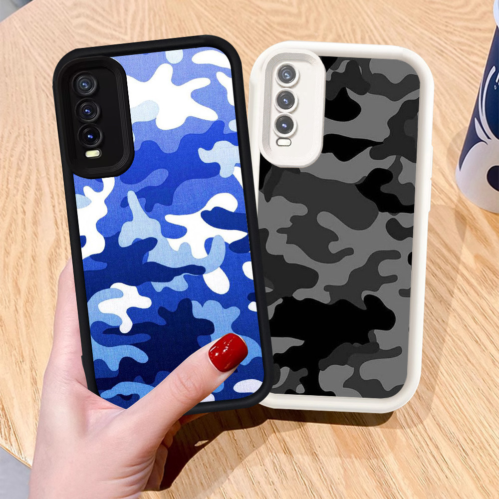 Casing untuk VIVO Y20 Y12s Y11s Y20s Y20i S1 Pro Silikon Case H-92 Camouflage Camo