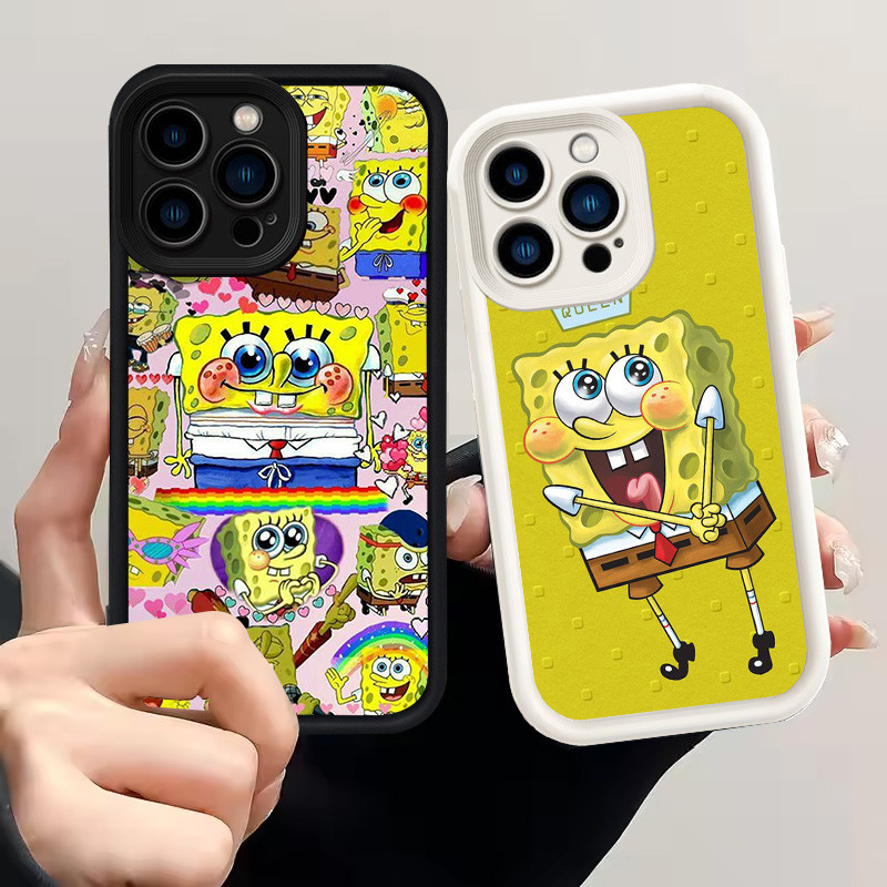 Casing untuk iPhone 15 X XS Pro Max Silikon Case H-82 SpongeBob