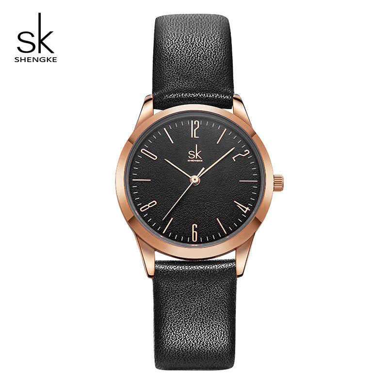 Shengke Classic Watch Business Style Women Wristwatches Gift For Lovers Precise Quartz Movement