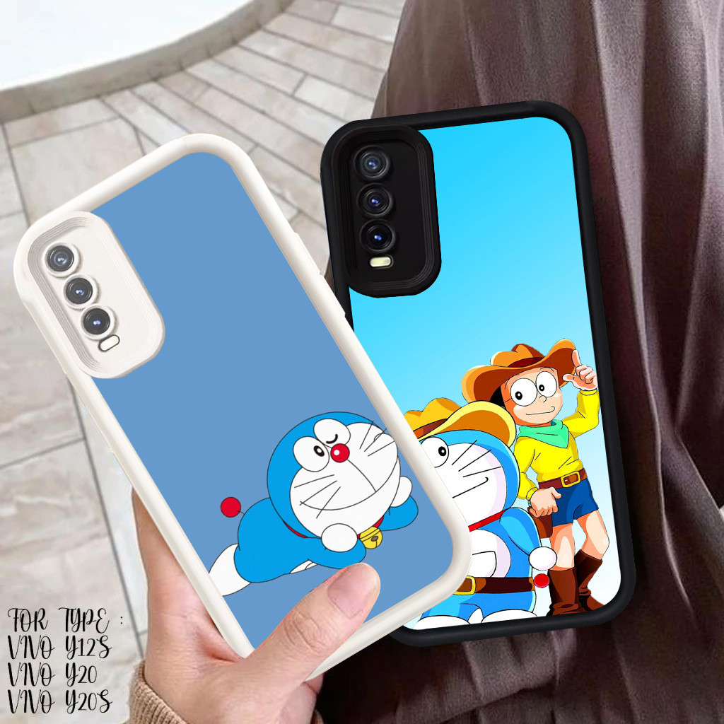 R-8 Doraemon Case Lembut Casing untuk VIVO Y12s Y20i S1 Y11s Y20s Y20 Cover