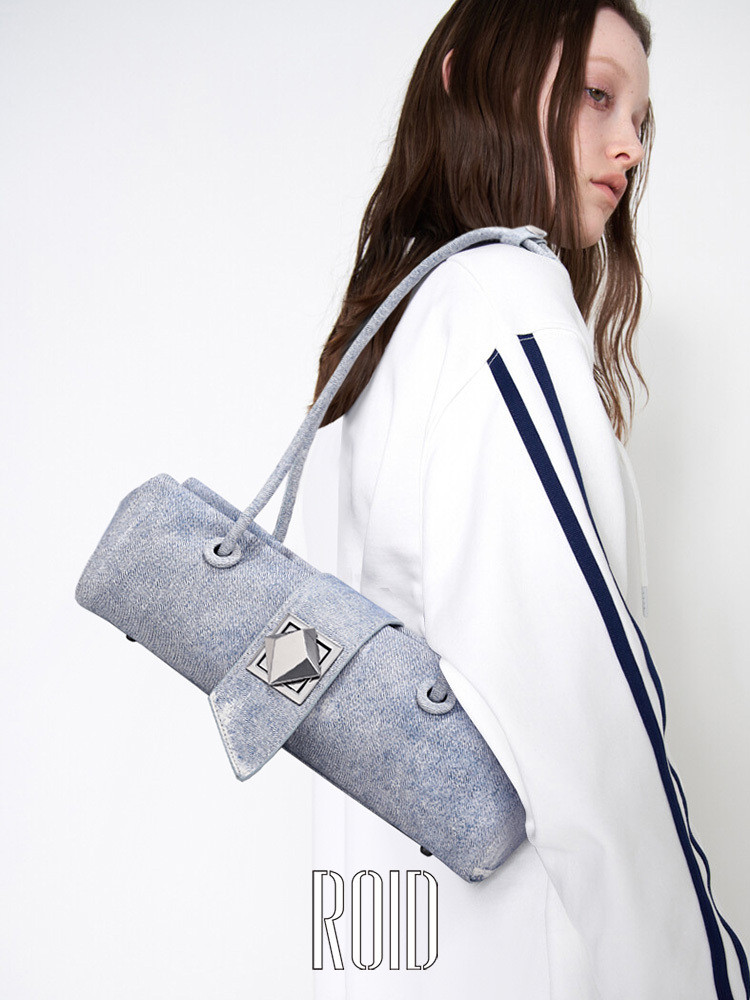 ROID Dai berwarna biru asli perempuan kepala kulit sapi desainer besar kapasitas tas batang