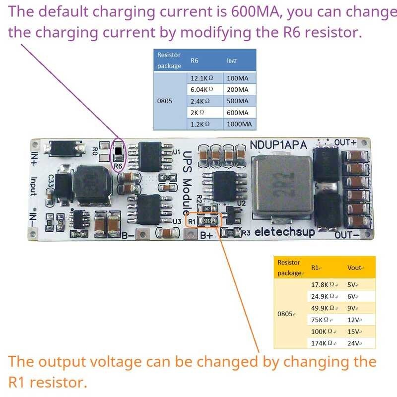 3A UPS Modul 5V 6V 9V 12V 15V 24V 15W 3.7V 4.2V Li-on Li-po Lithium Battery Charge and Discharg