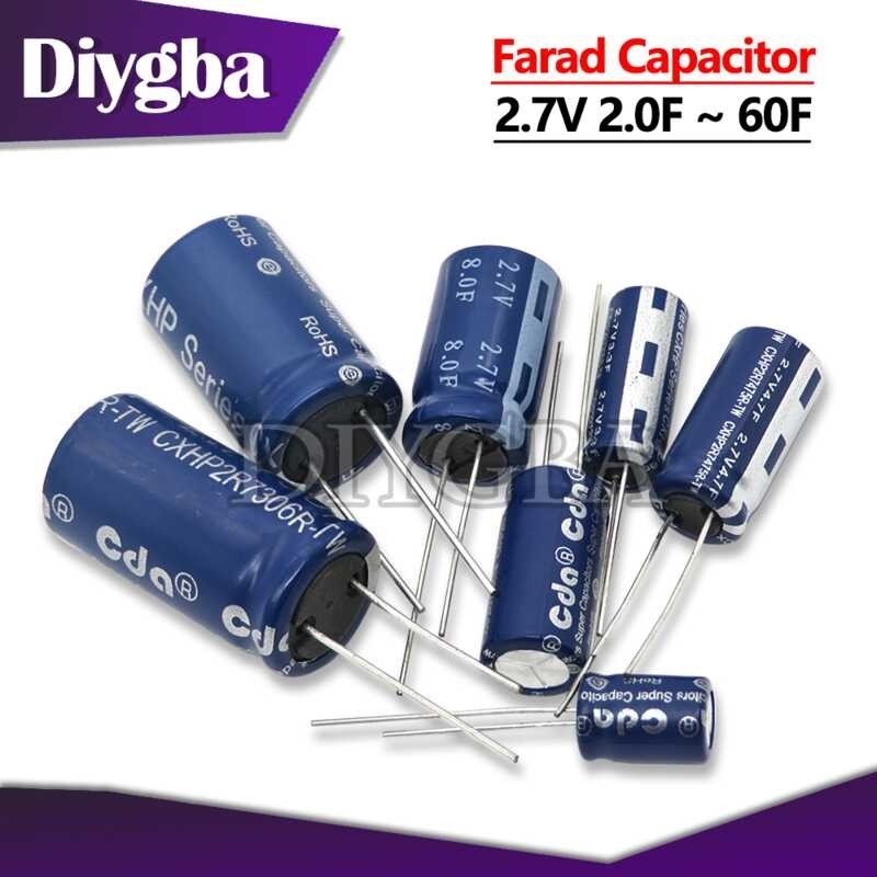 2.7V Super 2PCS/lot 2F 3.3F 4F 4.7F 5F 6F 7F 8F 10F 15F 20F 25F 30F 60F2.7V farad kondensator 1