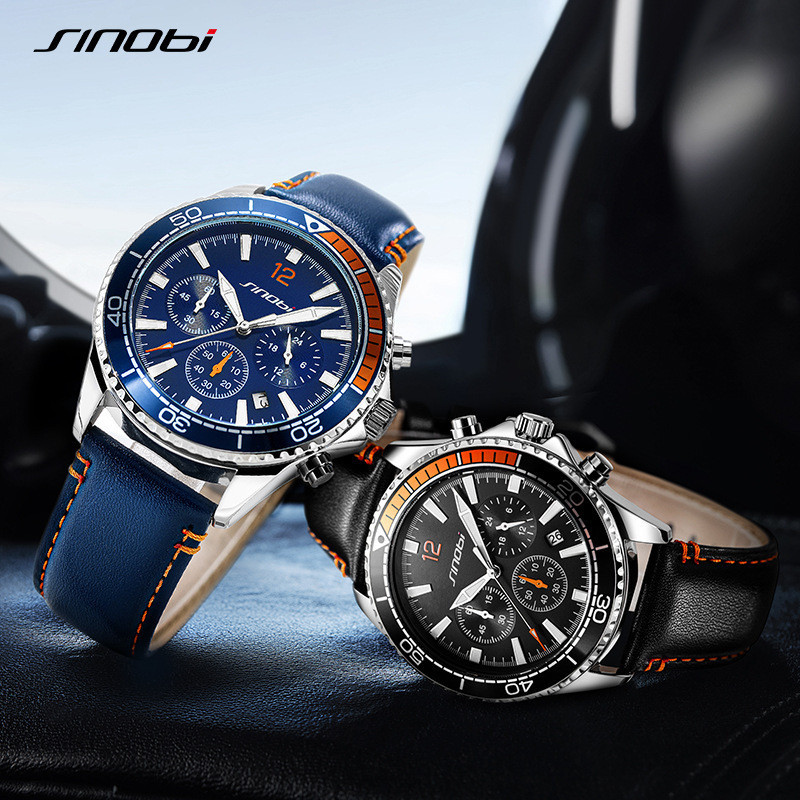 Jam Tangan Pria  Jam Tangan Pria  Sinobi Multi-functional Sports Quarter Orange Night Glow Guangzhou