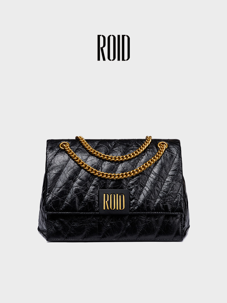 ROID kulit asli perempuan 2025 baru berlian grid desainer minimalis gaya slant lintas tangan quilted