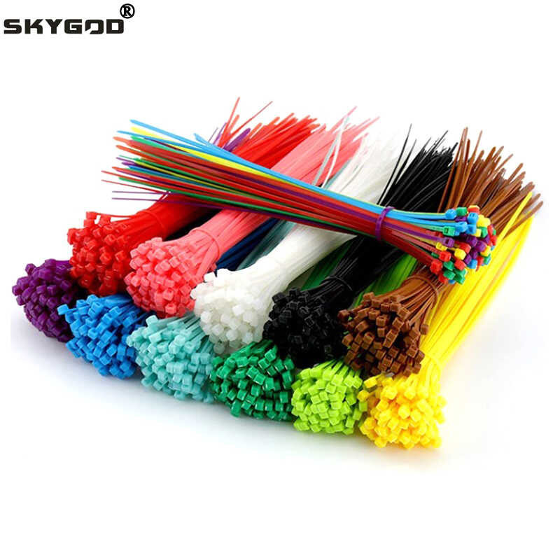 

100pcs Self Locking Nylon Ties 100/150/200mm Multicolor Plastic Zip Wire Binding Wrap Straps DI