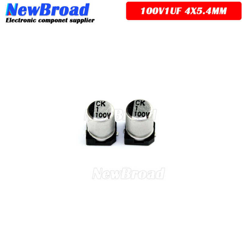 SMD Aluminum 10PCS Electrolytic Capacitor 50V 100V 0.22UF 0.33UF 0.47UF 1UF 4*5.4MM 50V0.22UF 5