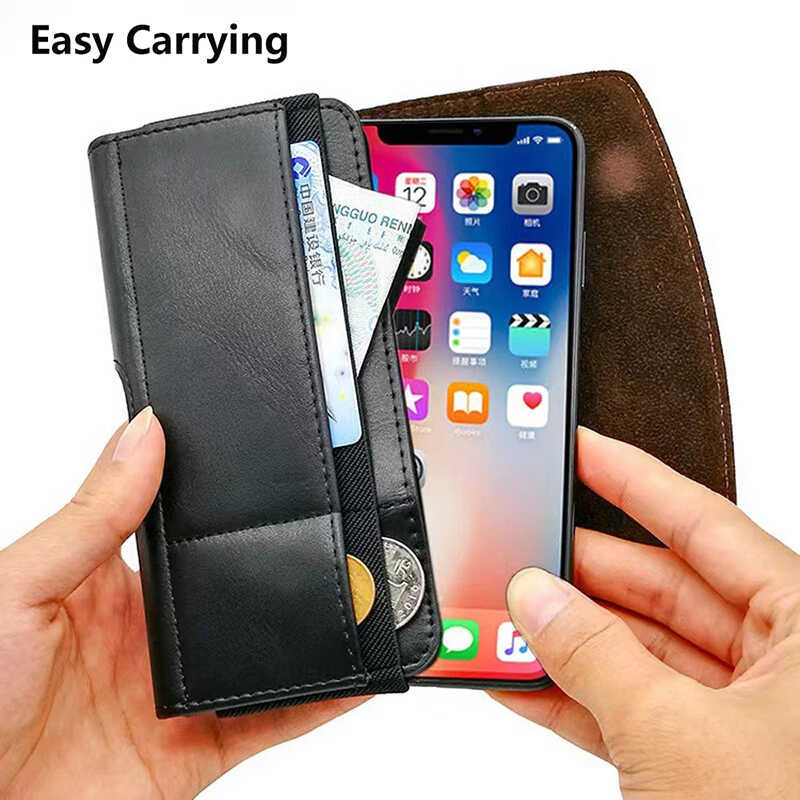 ￥ Phone Holster Belt Clip Case Holder Kulit Pouch Waist Bag Iphone 15 14 Pro Max Untuk Samsung S2