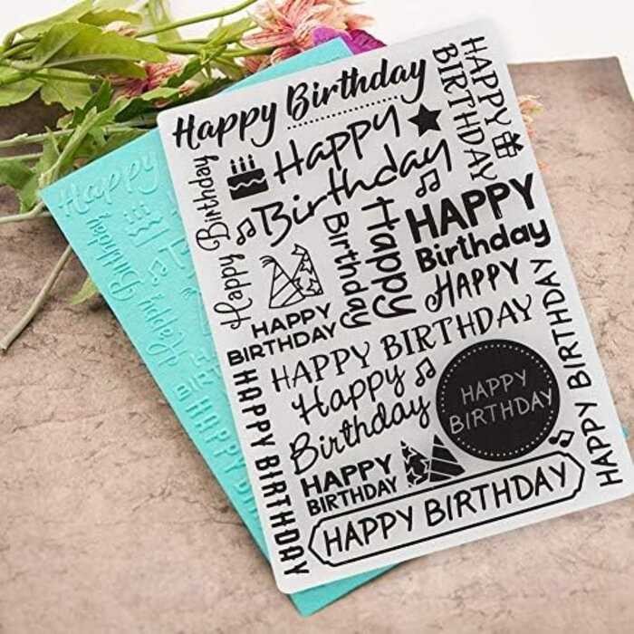 

Pssopp Folder A.B.C.D.E. Happy Birthday Pattern Eming DIY Craft Template Scrapbooking Stamp Pho