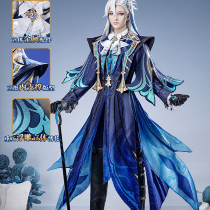 Toko rumah Meow Genshin Impact karena Fengdan hakim Navelet Cosplay game animation c kostum laki-lak