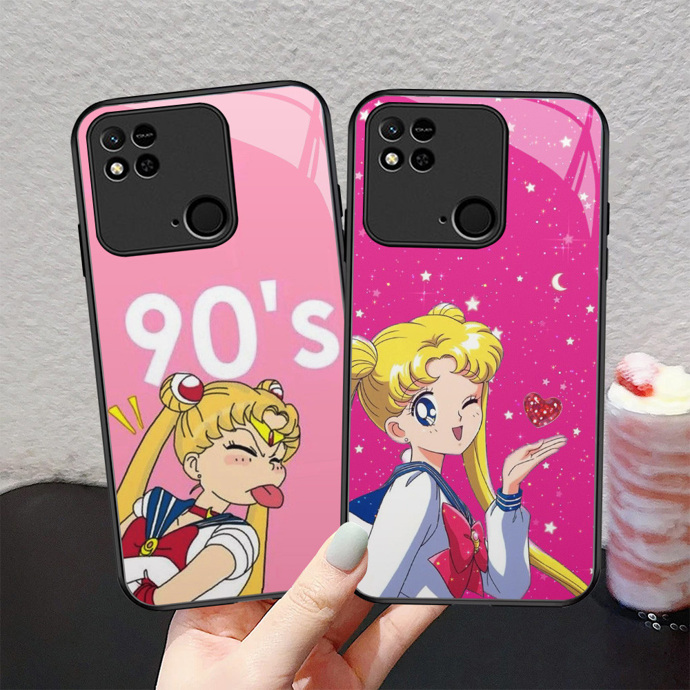 Kaca Mewah Casing untuk Xiaomi Poco C3 C31 Redmi 10C 10A 9C Case J-6 23 Sailor Moon