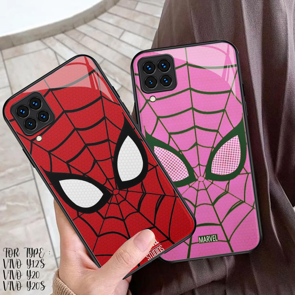 Kaca Mewah Casing untuk Samsung Galaxy A22 M32 M12 A12 5G Case J-41 Spiderman