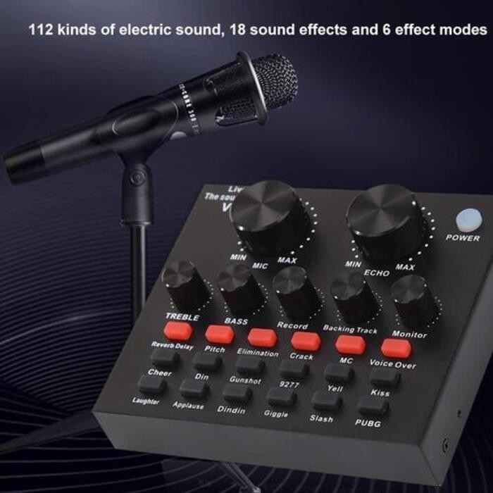 Free Bluetooth Sound Card USB Record 6 Channel Digital Effects Audio Mixer for Mobile Phone Computer