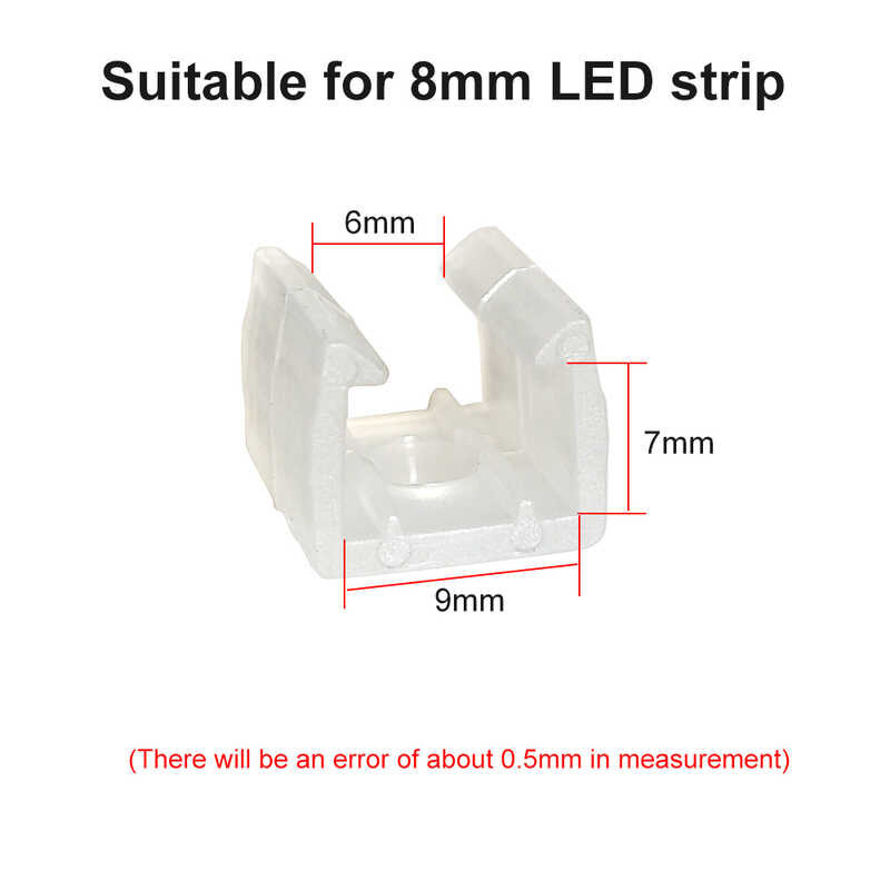 6mm 8mm 12mm 15mm LED Strip Fix Clips Holder Untuk Fixing 2835 Neon Light 220V COB Plastic Buck