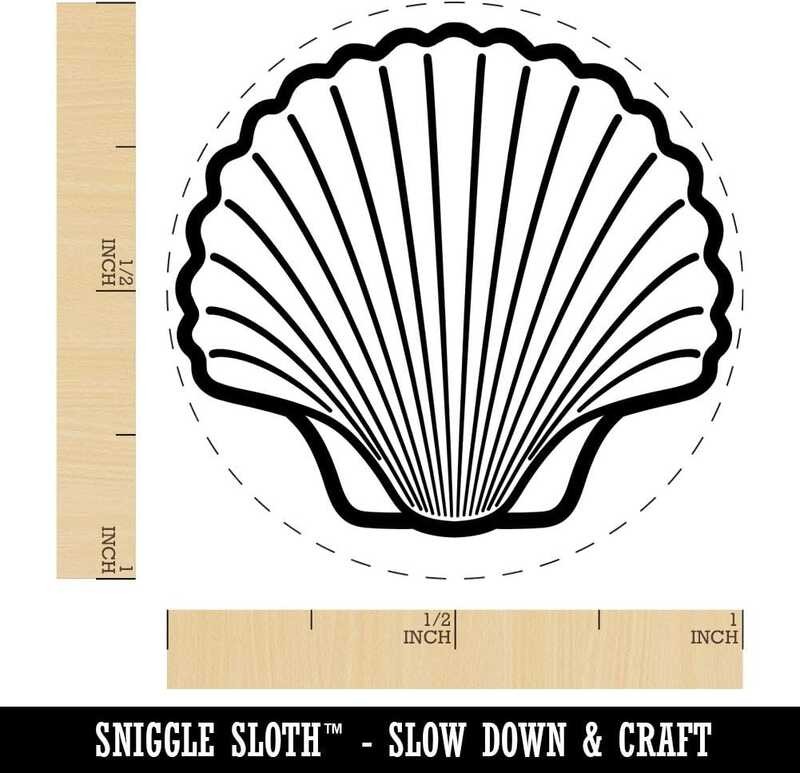 

Seashell A.B.C.D.E. Scallop Beach Shell Rubber Stamp for Stamping Crafting Planners - 1 Inch Me