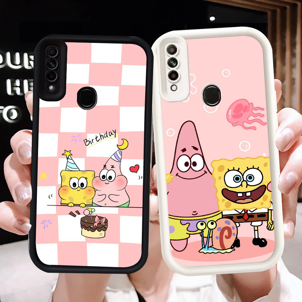 Z-44 SpongeBob Putih Hitam Casing untuk OPPO A31 Reno 3 A91 F15 2020 Case