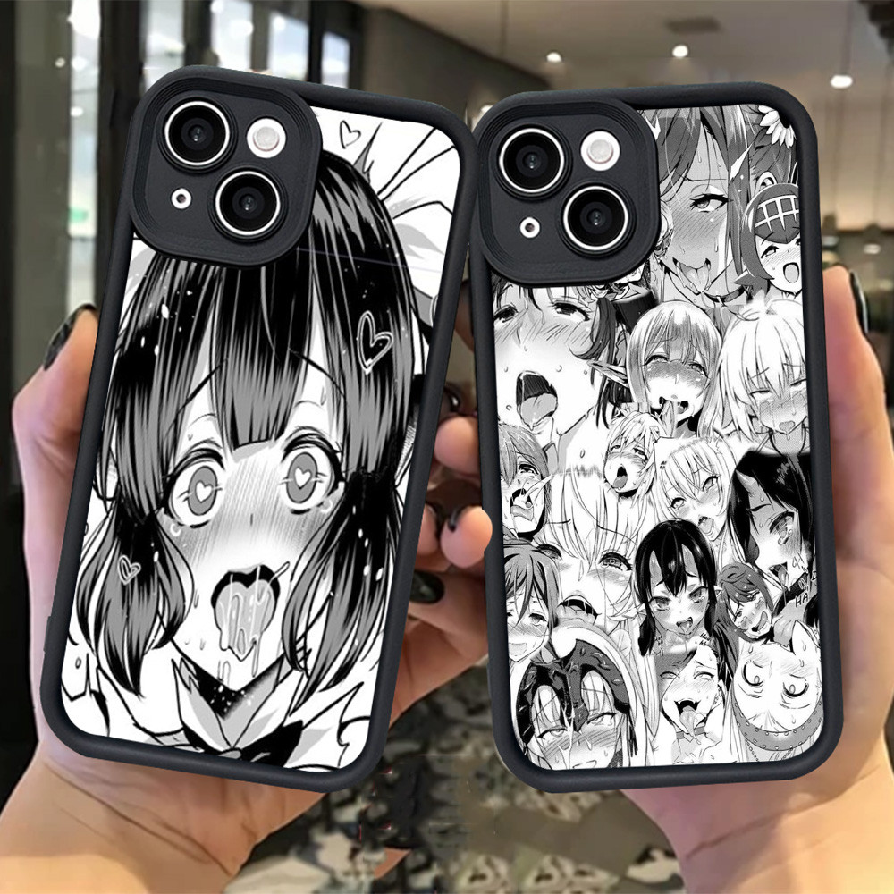 H-19 Ahegao Anime Casing untuk Xiaomi Redmi Note 8 10C 11 9C 14C 13C 7 Pro