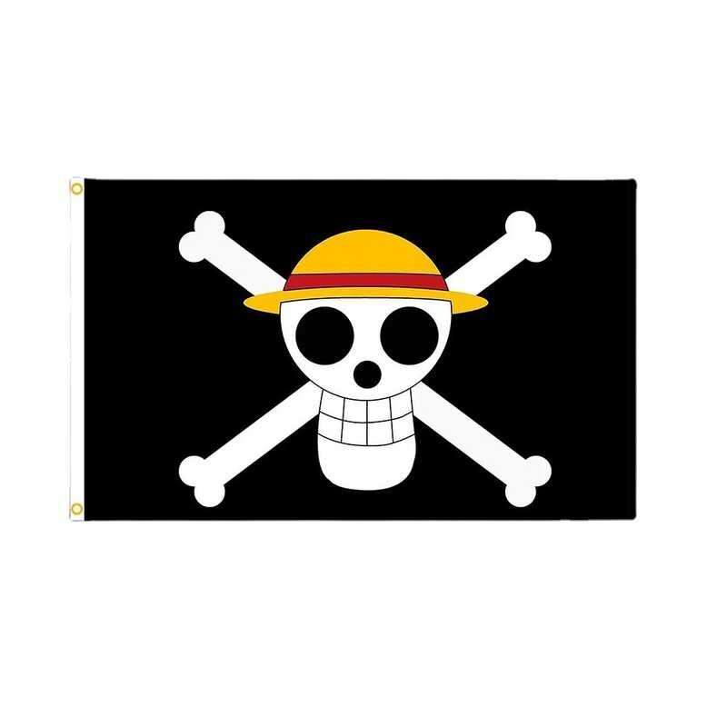 ￥ One Piece Sraw Ha Trumpe Banner Of Cusom Props Cosplay Anime Peripgheral Piraes Flag Collecion