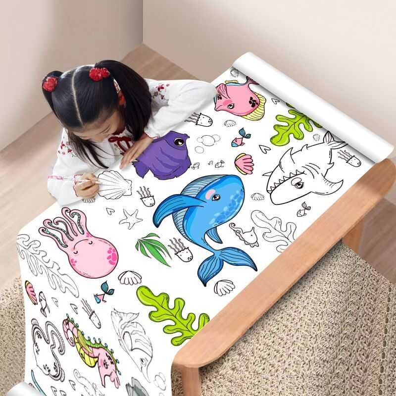 

Children's 1 Graffiti Scroll Drawing Large Paper Baby Coloring Canvas Coloring Drawing Notebook