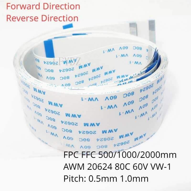 FPC FFC 500/1000/2000mm AWM 20624 80C 60V VW-1 Flat Fleksible A/B Tipe Kabel Ribbon