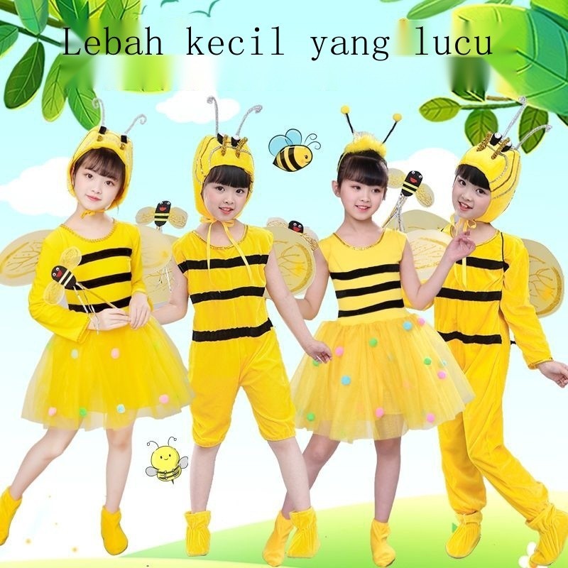 Kostum Pertunjukan Anak-anak Kostum Tari Lebah Kecil Kostum Hewan Kartun Anak-anak TK Kostum Pertun