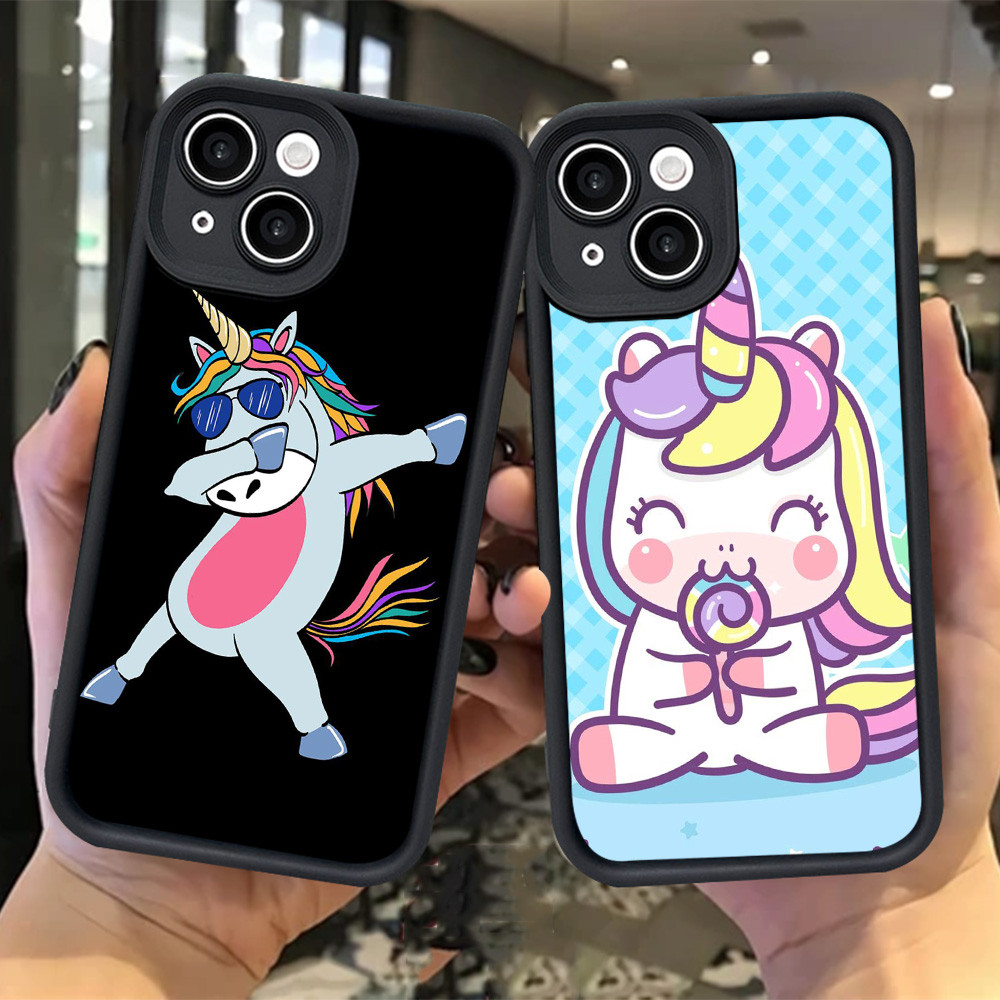 H-44 Cute Unicorn Casing untuk ITEL RS4 P65 A70 P55 Infinix HOT 40 10 11 GT 20 Pro Play 5G