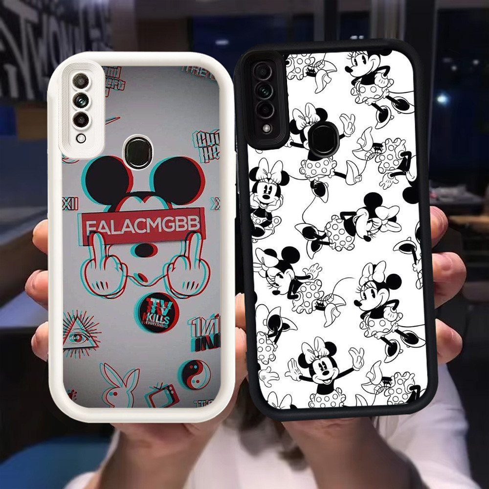 Z-19 Mickey Mouse Putih Hitam Casing untuk OPPO A31 Reno 3 A91 F15 2020 Case